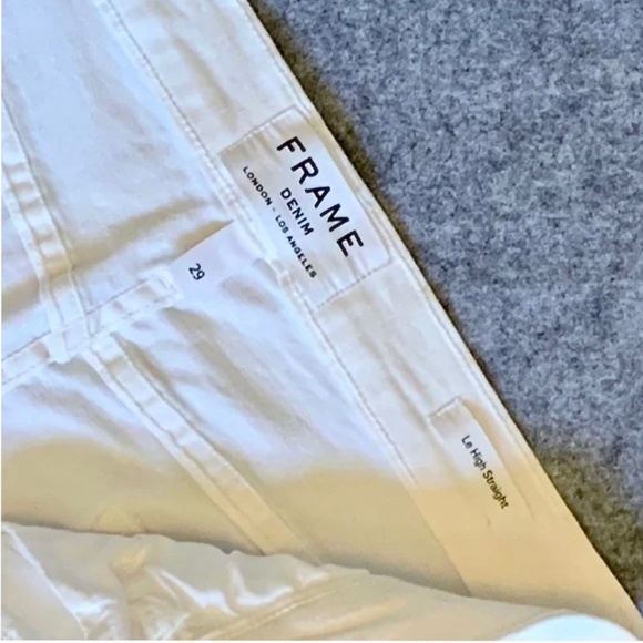 FRAME DENIM LE HIGH STRAIGHT Laced Ankle Jeans in Blanc Size 29 - Picture 6 of 10